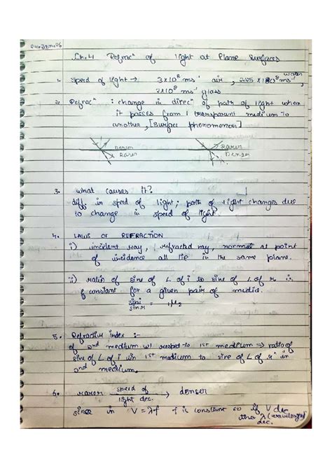ICSE Class X Chapter 4: Summary of Refraction of Light at Plane ...