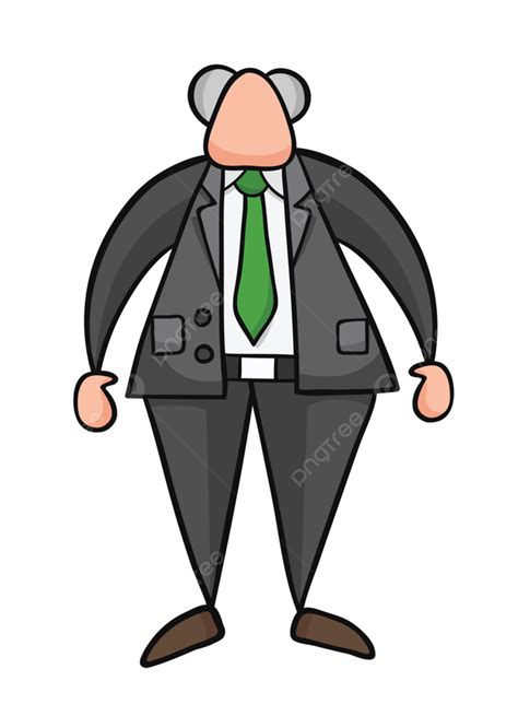 Hand Drawn Vector Illustration Of Boss Standing, Silhouette, Success, Presentation PNG and ...