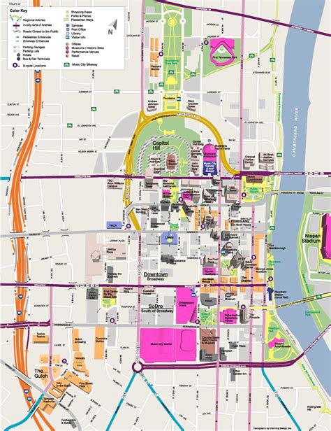 Map Of Downtown Nashville Bars And Hotels