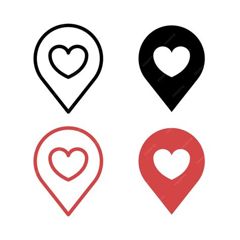 Définition des épingles de localisation du cœur | Vecteur Gratuite