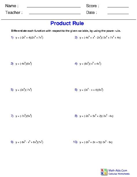 Image result for Power Rule Worksheet