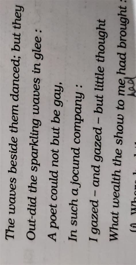 which two objects in this stanza have been humanized? how? - Brainly.in