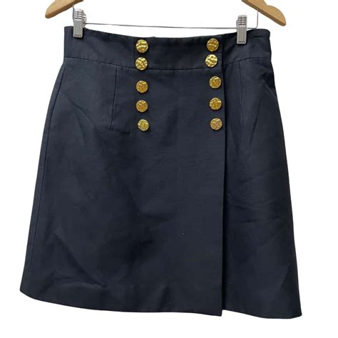 Diana Vreeland Womens Size 42 A-Line Black Skirt With Hammered Gold ...