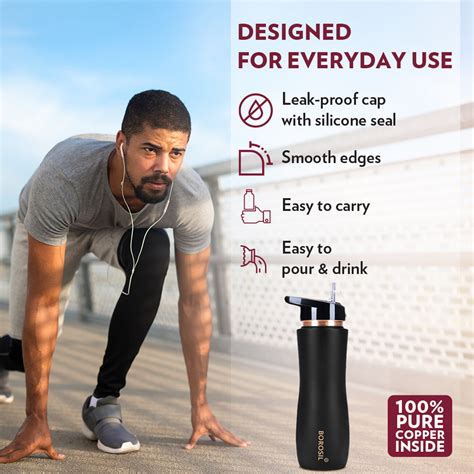 Borosil Sipper Copper Bottle Black 750 ml at Best Price Online in India ...