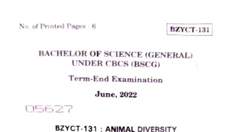BSCG 2022 Exam: Animal Diversity Questions & Notes - Studocu