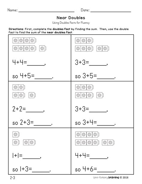 Using Doubles Facts To Add - Lela Lawson's Addition Worksheets