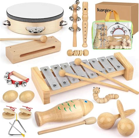 Amazon.com: Kids Musical Instruments,100% Natural Wooden Music ...