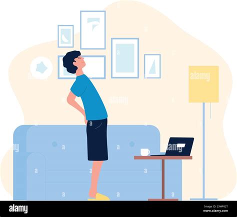 Workplace stretching. Corporate place fitness. Employee workout Stock ...