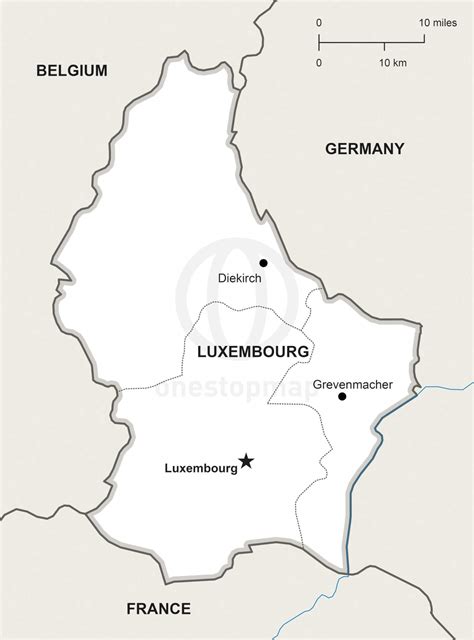 Vector Map of Luxembourg Political | One Stop Map