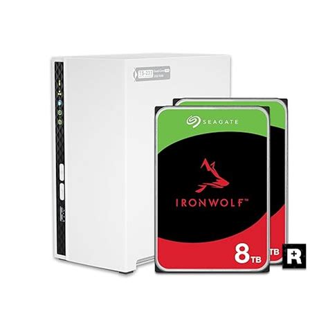 QNAP 2 Bay Home NAS with 8TB Storage Capacity, Preconfigured RAID 1 ...