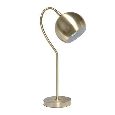 Lalia Home 20" Curved Table Lamp with Dome Shade, Color: Antique Brass ...