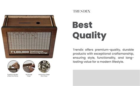 Trendix Gold Wooden Piggy Bank | Handcrafted Money Box with Carved ...