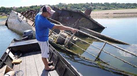 Sunken German World War II ships revealed with Danube River at record ...