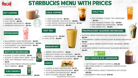 Starbucks Menu With Prices | Order Online Delivery