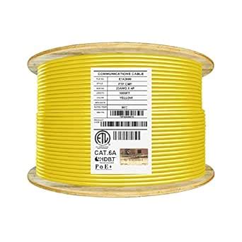 CAT6A Shielded Plenum (CMP), 1000ft, FTP 23AWG, Solid Pure Copper ...