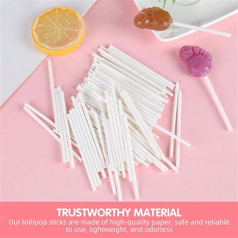 100 Palitos de Pirulito Brancos de 4 Polegadas, Palitos de Guloseimas ...