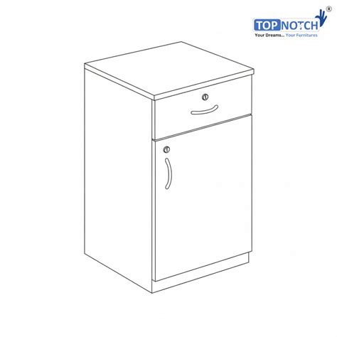 Topnotch 1-Drawer + 1 Filler Pedestal (Without Wheels, With Top) | 400W ...