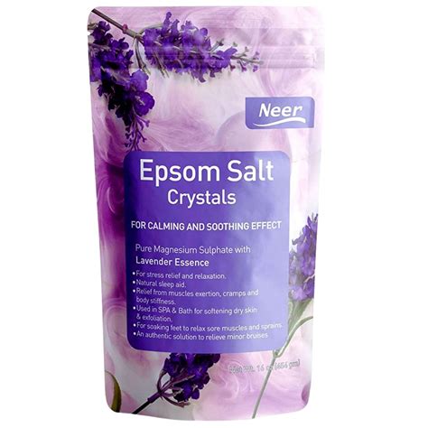 NEERCHEM Lavender Epsom Salt Crystals - 454G Pack Of 1 Pure Relaxation ...