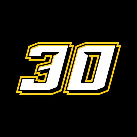 Sport Racing Number 30 logo design vector 21574736 Vector Art at Vecteezy