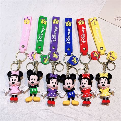 Mickey Mouse Mix Colour Rubber Keychain Pack of 3 (eff price 40) - Big ...