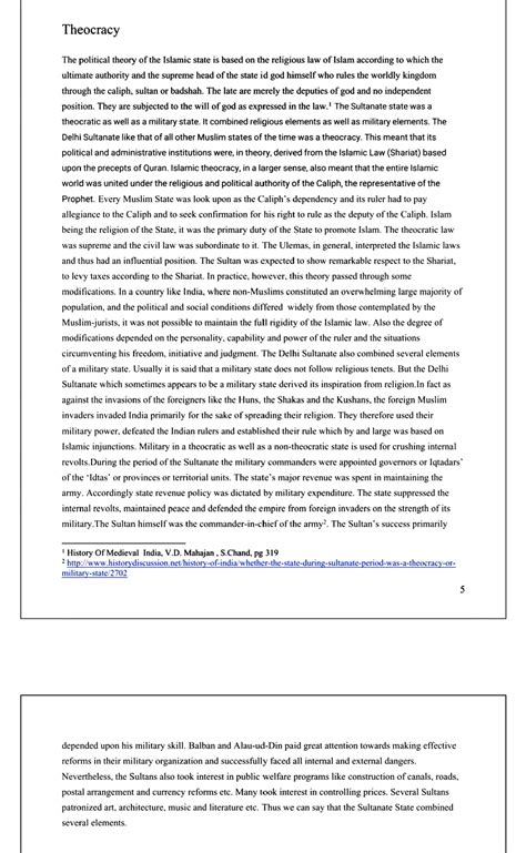 Theocracy ( Delhi Sultanate ) - HISTORY - Studocu