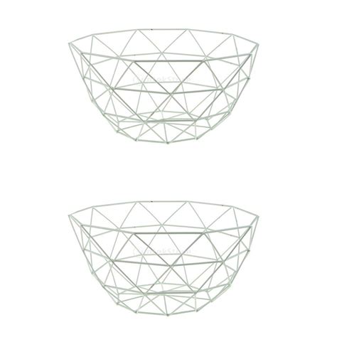 Ment 2Pcs Wire Fruit Basket Bowl Food Serving Dish Candy Biscuit Snack ...