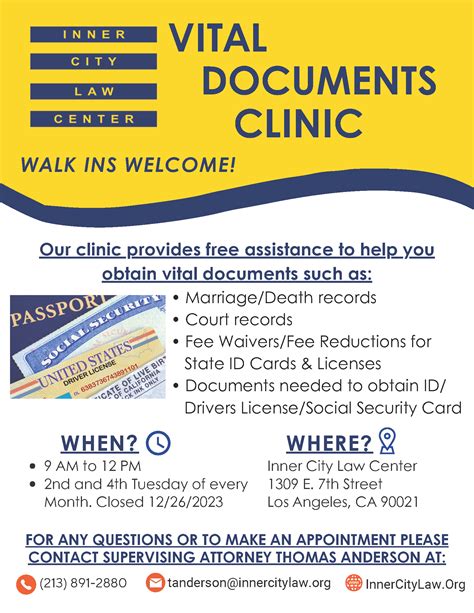 Vital Documents Free Walk-in Clinic