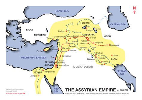Assyrian Empire c. 700 | Map, Bible history, Bible mapping