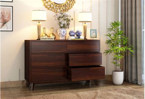 Buy Aloha Chest of Drawers (Walnut Finish) Online in India : Urbanwood