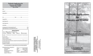 Fillable Online clemson Herbicide Applications for Forestry and ...