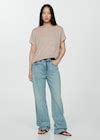 Camiseta lino manga corta - Mujer | MANGO España (Península y Baleares)