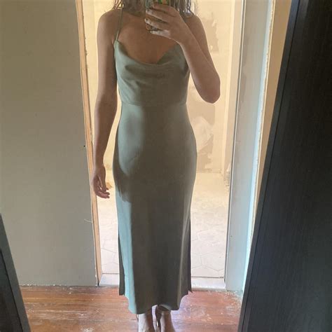 BHLDN Women's Green Dress | Depop
