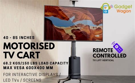 Gadget Wagon 42-85 inch TV Cart Motorized Screen Lift TV Stand LED LCD ...