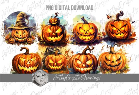 Halloween Jack O Lantern Pumpkin PNG Graphic by ArtbyCrystalJennings ...