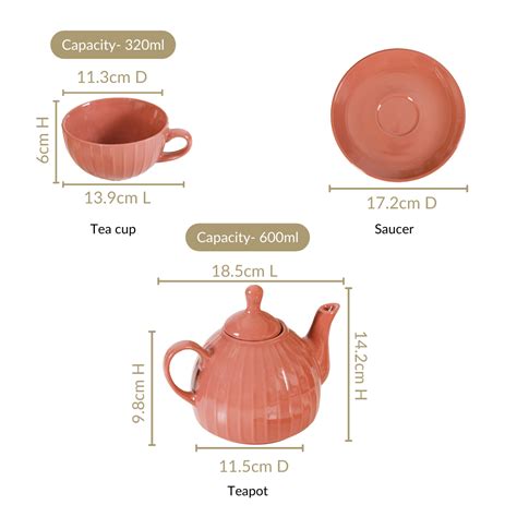 Single Serve Ambrosia Ceramic Tea Set Online - Premium Tea Set | Nestasia