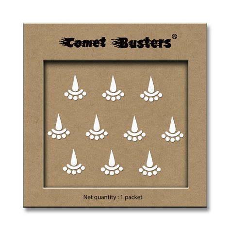 Comet Busters Beautiful Handcrafted White Bindis (BIN2030)