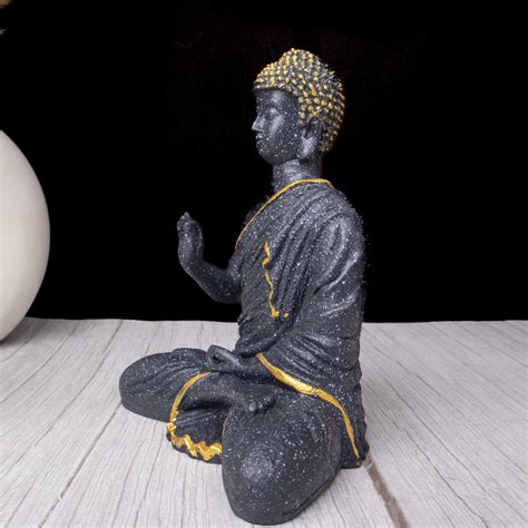 Resin Blessing Gray Buddha Statue – The Advitya