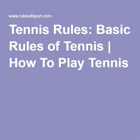 Image result for Basic Tennis Rules