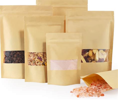 Amazon.com - FireKylin 100 Pcs Brown Paper Bags with Window, 4.7" x 7.9 ...