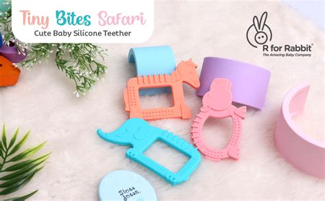 Buy R for Rabbit Tiny Bites Safari Soft Silicone Teether for 4+ Months ...