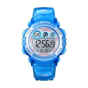 SKMEI Kids Sports Multi Function Digital Watch, White Dial Blue ABS ...