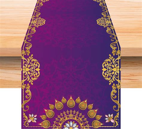 Buy Jiudungs Linen Diwali Table Runner 72 Inches Long Diwali Table ...