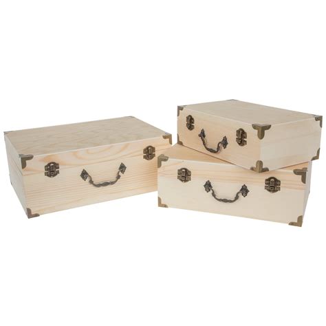 Wood Box Set With Antique Hardware | Hobby Lobby | 130542