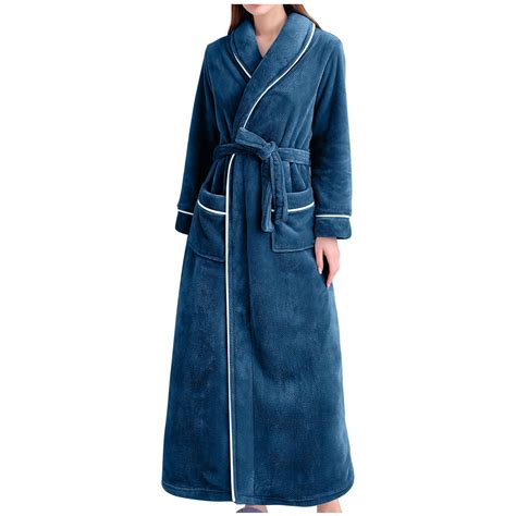 Luxalzxs Womens Plush Velvet Robe, Women's Warm Fleece Winter Robes ...