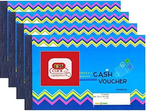 FIRST CLICK Advanced Cash Voucher Books Set of 4 Piece 70 Sheets (140 ...