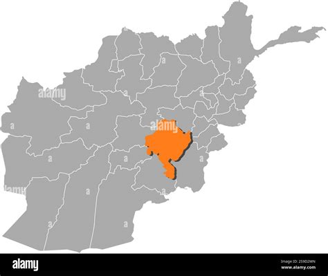Map of Afghanistan with the provinces, Ghazni is highlighted by orange Stock Vector Image & Art ...