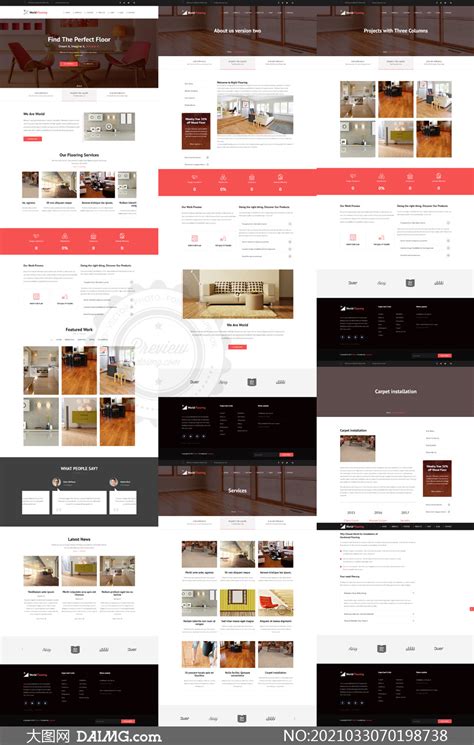 家装建材公司网页设计模板分层素材_大图网