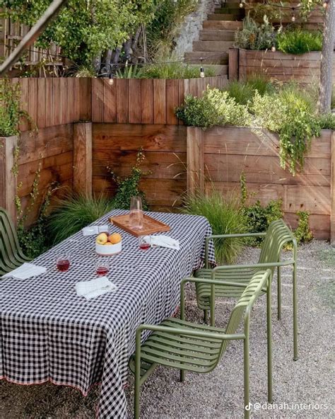 Small backyard with patio dining table | Wooden table outdoor, Patio ...