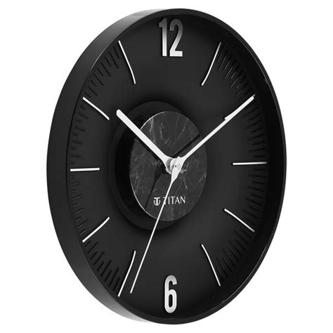 Buy Online Titan Earth Flare Wall Clock - Black Marble Texture ...