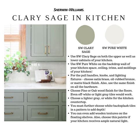 Clary Sage SW 6178 Green Paint Color for Kitchen Cabinets